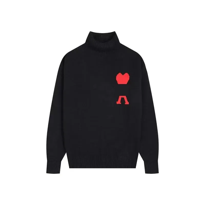 Sweater de diseñador para mujeres Autumn/Winter Heart Heart Borded Jacquard Fashion Fashion Flowe Mense Women Casual Knitwear Amis Turtleneck Sweater