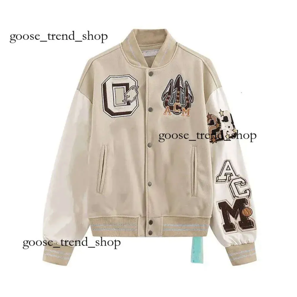 Off White Varsity Jacket Giacche da uomo Off Uomo Mens Designer di giacca a vento Vintage Loose Long Baseball Hip Hop Gceo 959 490