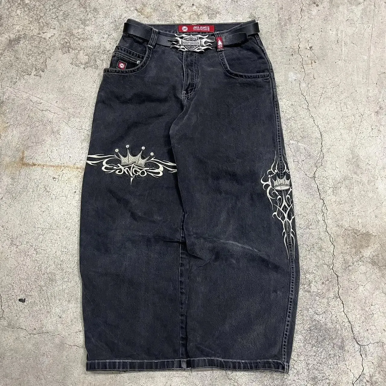 Économisez gros sur les achats en gros de Y2K Streetwear Jeans Hommes Men's  Jeans Streetwear JNCO Y2K Pants Mens Harajuku Retro Hip Hop Graphic Baggy 