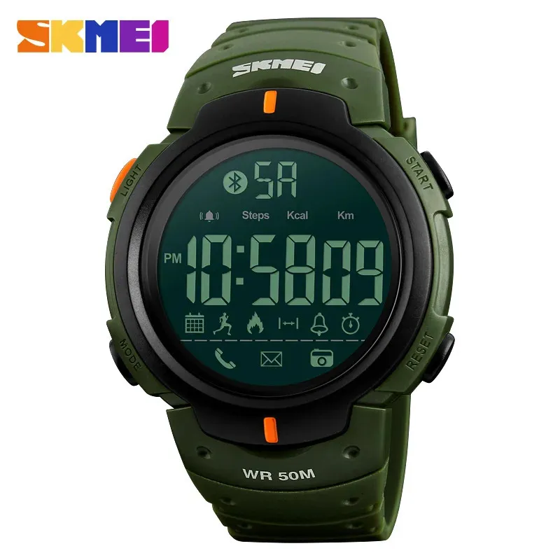 Wristwatches SKMEI 1301 Bluetooth Men Smart Watch Functions Sport Watches Reminder Digital Wristwatches Calories Pedometer Men Clock Relogios 231208