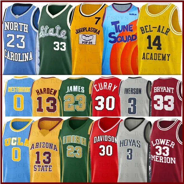 NCCA LeBron Bryant James Kevin Kyrie Durant Irving Harden Westbrook Texas Longhorns Maillot de basket-ball Stephen Michael Curry Allen Trae Ivers