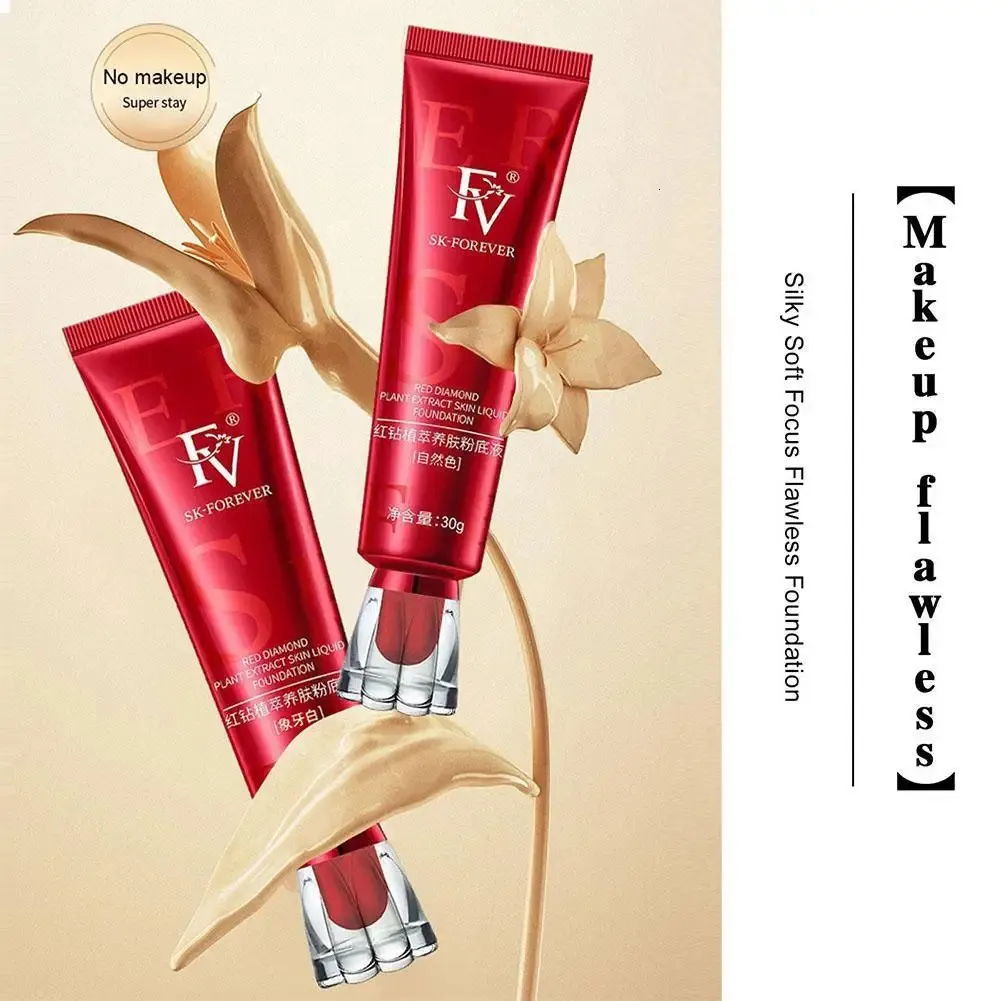 Fondation Red FV Foundation Liquid Ginseng's Nest Polypeptide Correcteur Skin Nourishing BB Cream Makeup Cosmetics 231208