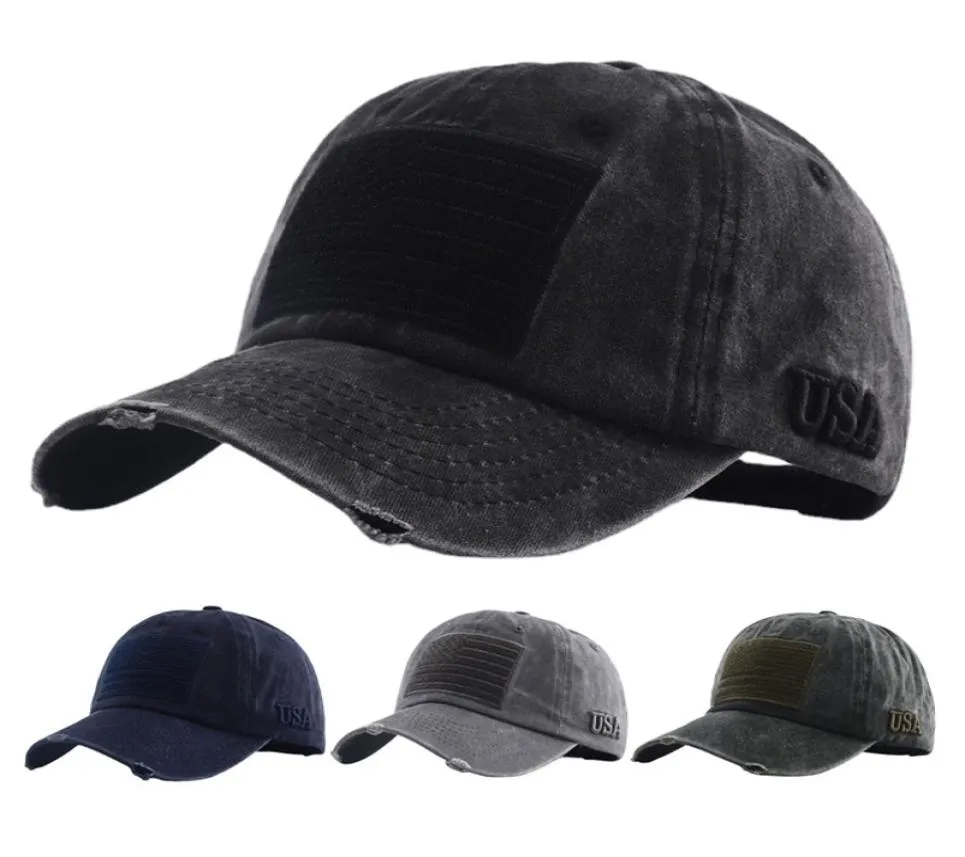 Тактическая бейсболка из мытой джинсовой уличной шляпы в стиле ретро, винтажная американская военная армейская кепка, мужские шапки 2205174041224