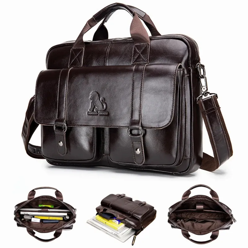 Evening Bags Men's Top Layer Cowhide Genuine Leather Shoulder Bag Handbag Business Messenger Crossbody Pack Briefcase For Male Women Female 231208