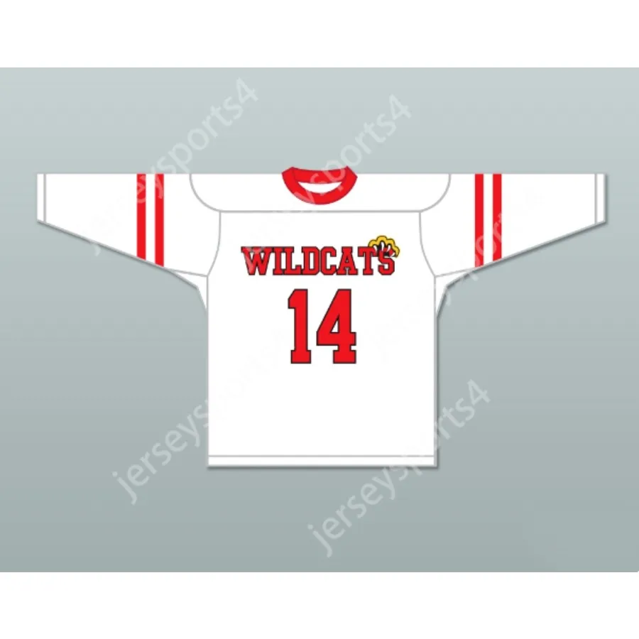 Custom Design 2 Troy Bolton 14 East High School Wildcats Hockey Jersey New Top Sched S-M-L-XL-XXL-3XL-4XL-5XL-6XL