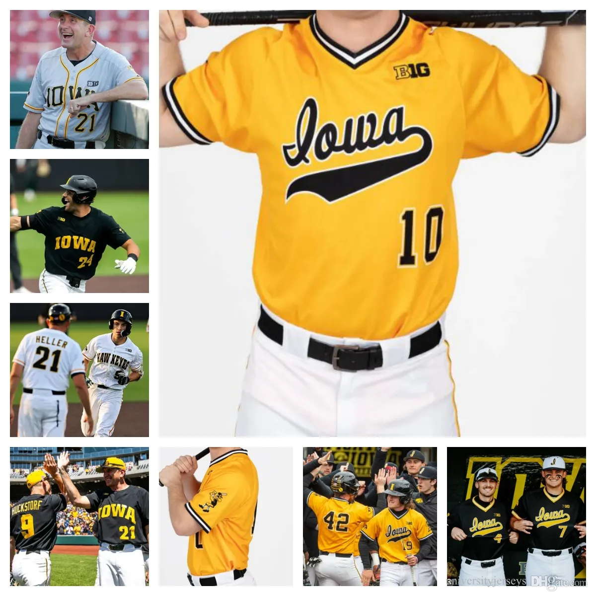 Anpassa Iowa Hawkeyes College Baseball Jersey Gable Mitchell Max Burt Reece Beuter Zach Voelker Raider Tello Drew Deremer Chas Wheatley Jack Whitlock