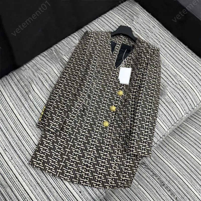 Blazer klänningar för kvinna designer kvinnor klädklassisk jacquard tyg fashionabla diagonal-breasted design långärmad festdress