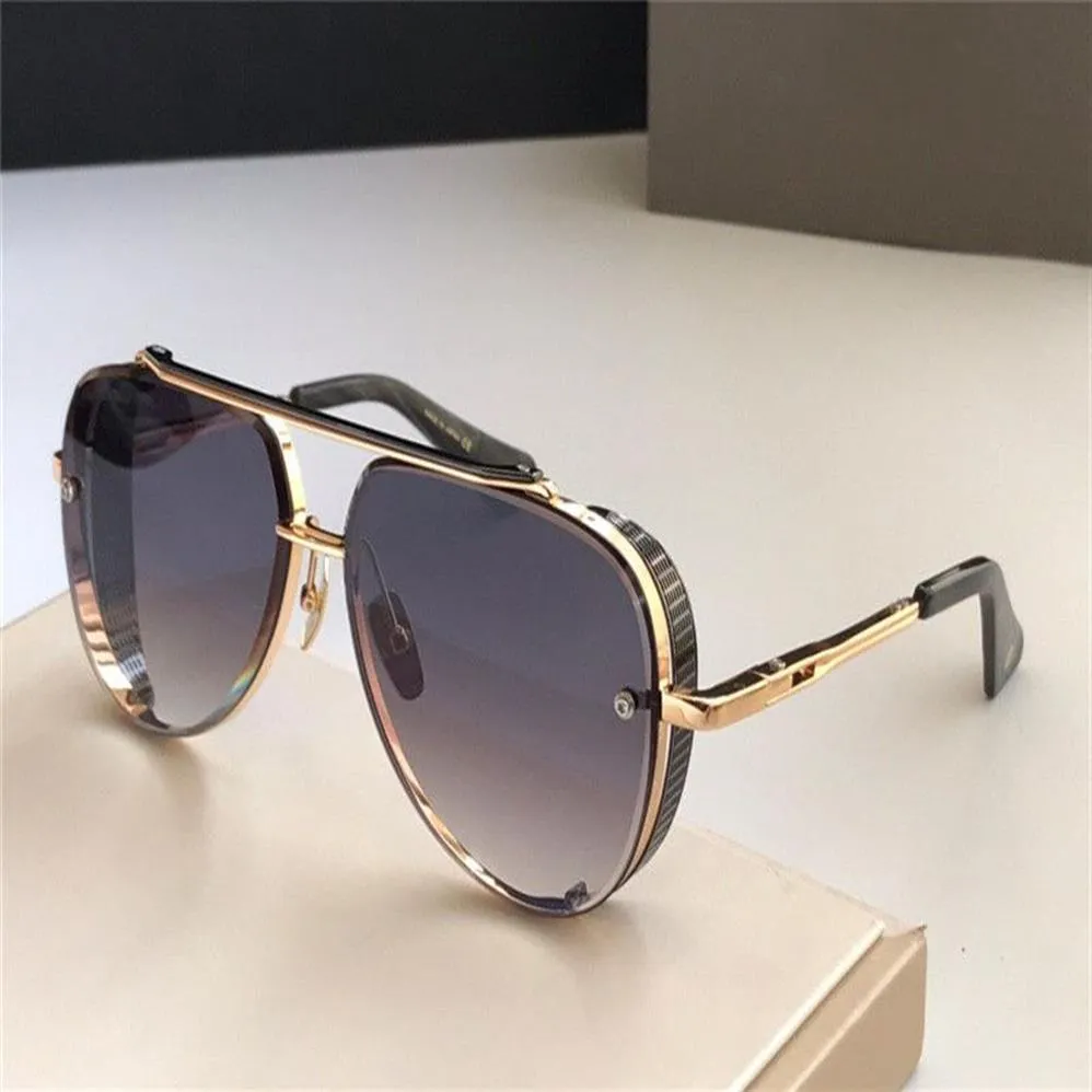 Nouvelles lunettes de soleil populaires édition limitée huit hommes design K or rétro pilotes cadre cristal coupe lentille top qualité 251A