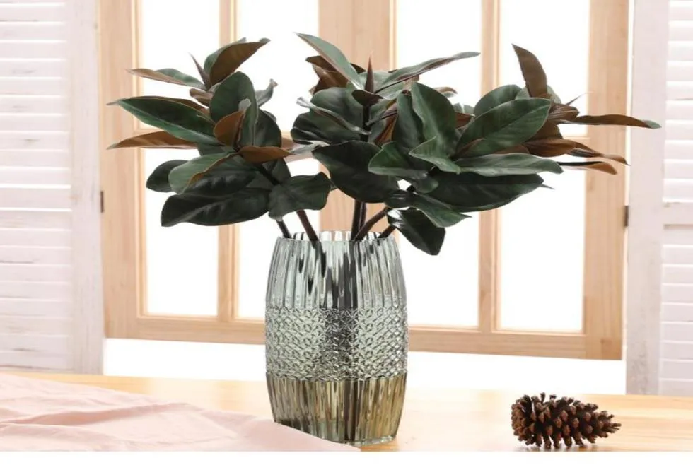 Fake Magnolia Leaves Branch Silk Leaves Tropical Plant DIY Home Table Decor9814387