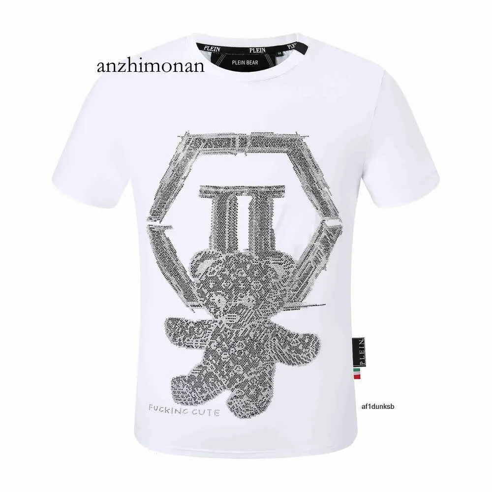 Bear Phillip Designer Plein Philipps Herren t einfach Philipps Männer T-Shirt Glass Plein Designer Designer T-Shirts und Marke PP Schädel Männer T-Shirt rund Ne 375