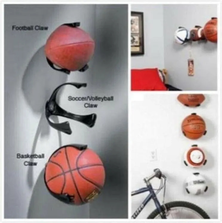 Duvar Top Claw Basketbol Futbol Rafı Tutucu Duvar Montajı Ekran Kılıf Düzenleyici Rafları Tutucular2684227