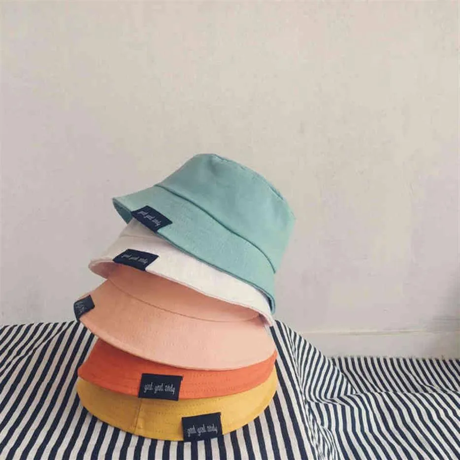 Primavera Estate Cappello da bambino Colori caramella Wild Baby Boy Girl Cappello da secchio Cute Kids Cappello da sole Outdoor Infantile Bambino Bambini Berretti da spiaggia Y22217k