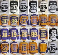 Vintage 20 Luc Robitaille Jersey Retro Ice Hockey 99 Wayne Gretzky 19 Butch Goring 32  Hrudey 23 Dustin Brown 16 Marcel Dionne Stitched Black White Purple Yellow