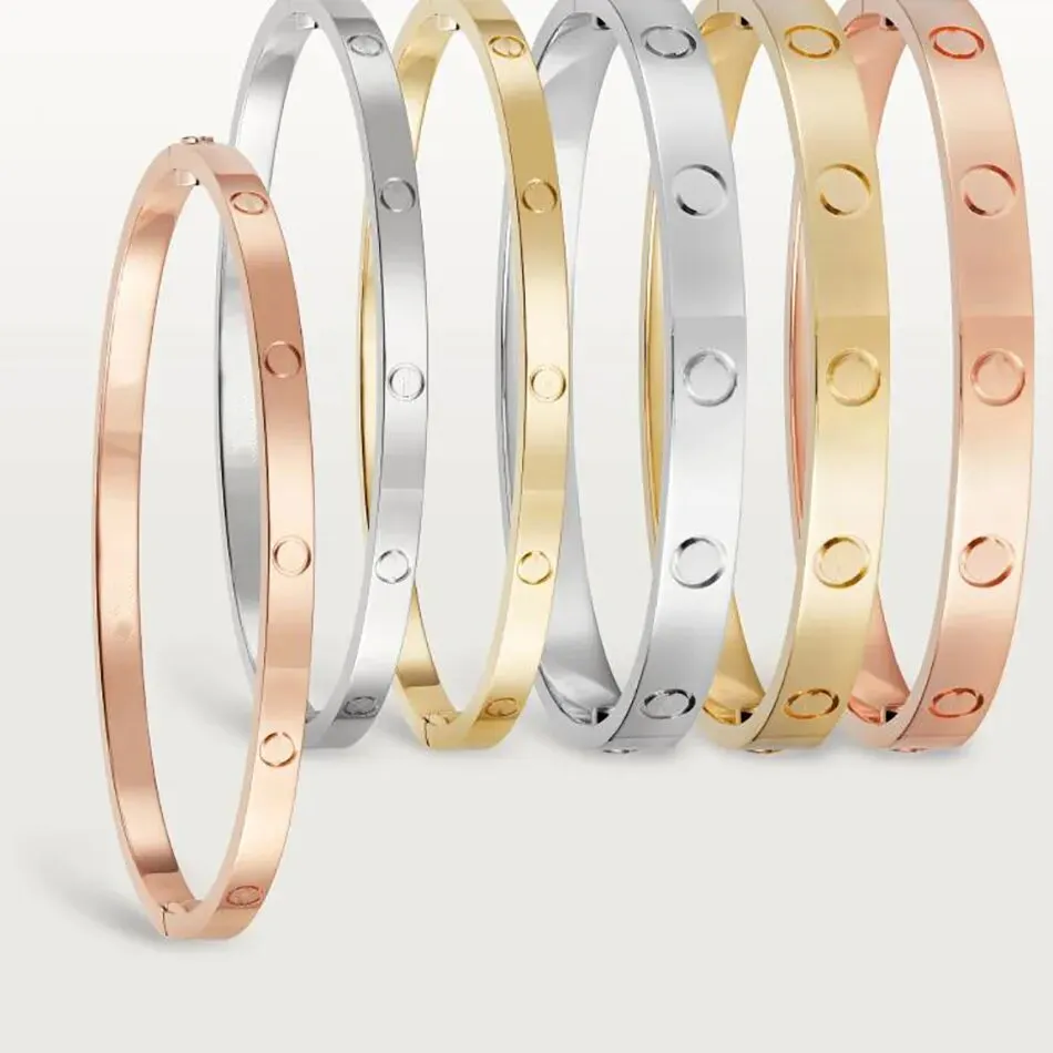 Designer de luxo pulseira charme pulseira para mulheres elegantes Rose Gold Silver Love série pulseiras marca jóias frete grátis Natal Dia dos Namorados Presente