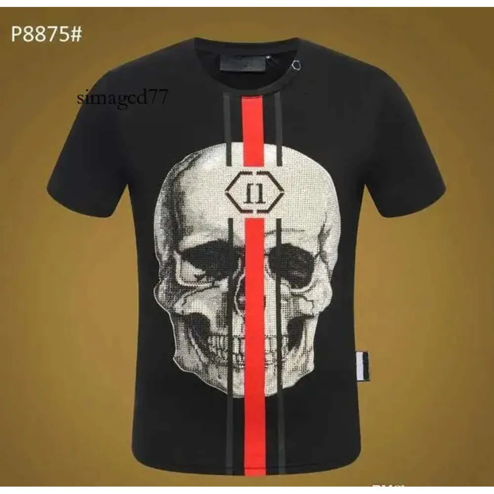 Designer Summer Skull T-shirt PP Designer Pleins T-shirt Philipps Phillip designer Plain Men Strass À Manches Courtes O-cou Chemise Tee Skulls Pr 601