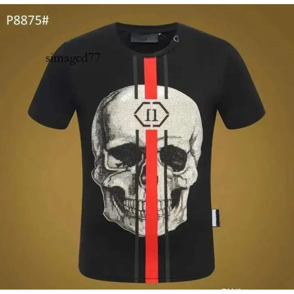 مصمم الصيف جمجمة T-Shirt PP Designer Men's Pleins T-Shirt Philipps Phillip Designer Plain Men Rhinestone Short-shirt shirt tee skulls pr 601