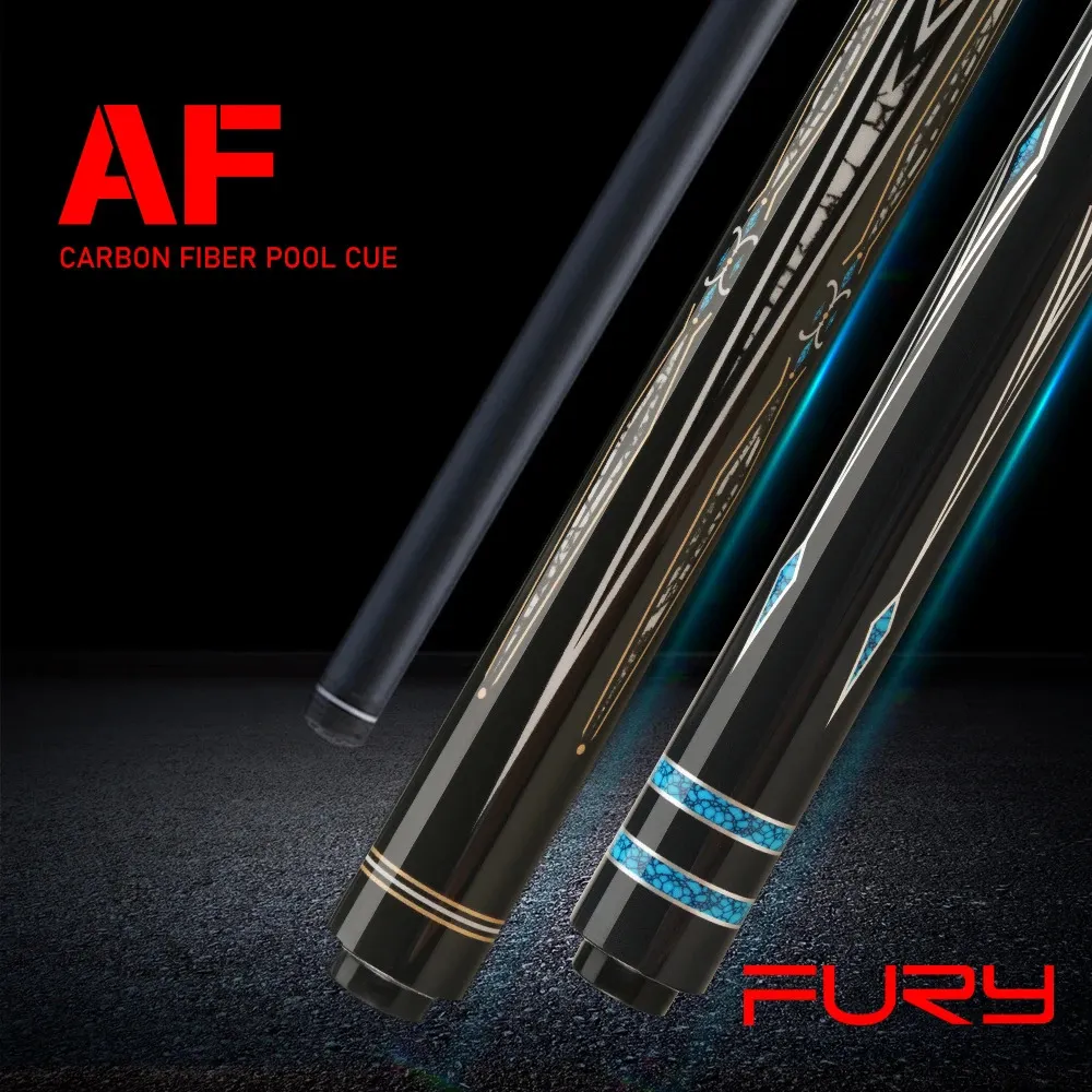 Billiard Cues FURY AF Series Carbon Fiber Pool Cue Stick 125mm Professional Technology Low Deflection3810 Joint 147cm Kit 231208