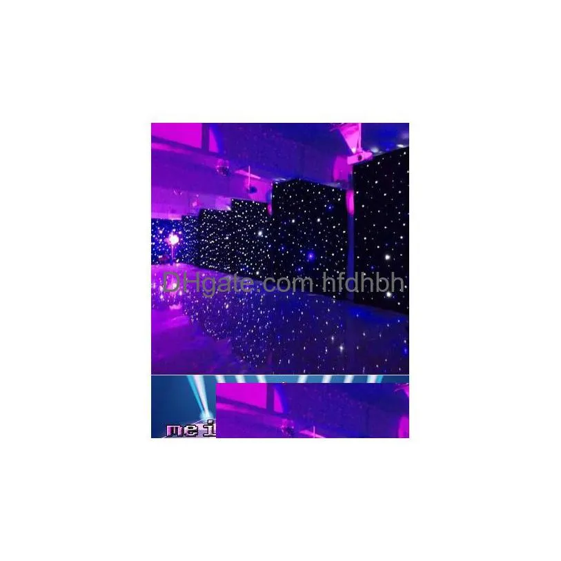 Other Led Lighting X6M Wedding Party Curtain Star Cloth Black Stage Backdrop Light Decoration Myy1668 Drop Delivery Lights Holiday Dh8Vs