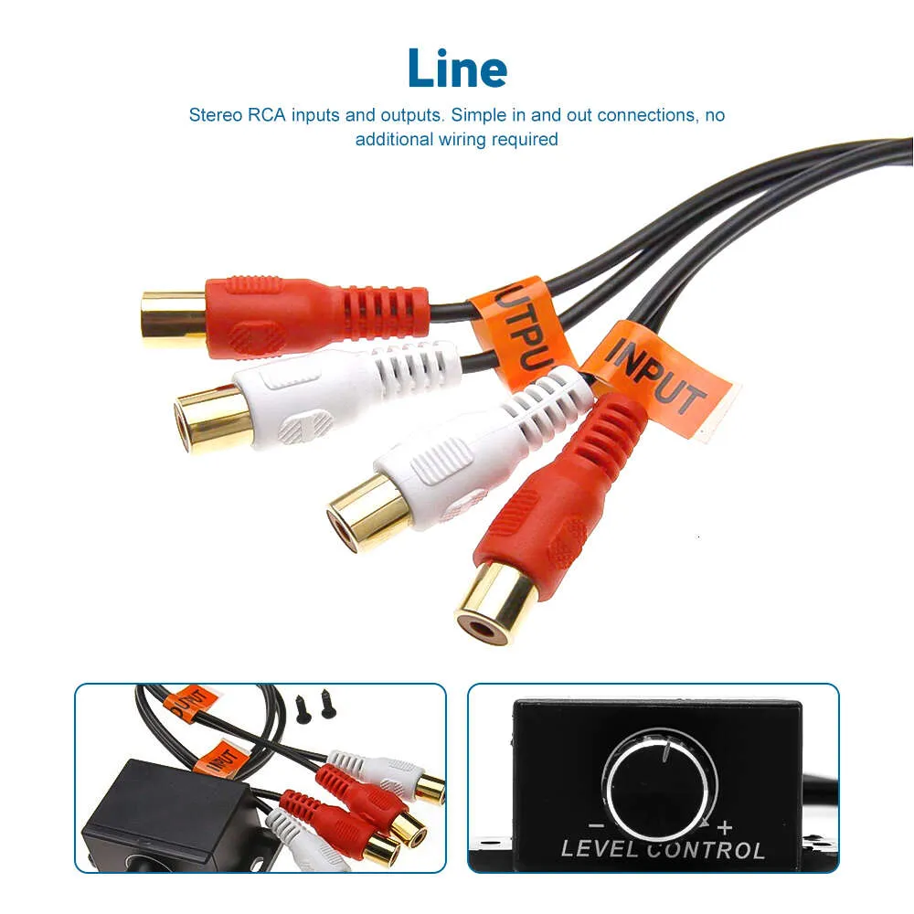 Yeni araba hacmi ayarlayıcı amplifikatör otomatik kayıpsız ses uzak evrensel RCA seviyesi aksesuarları hacim denetleyicisi taşınabilir bas topuz