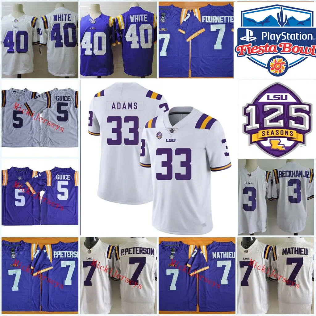 Gestikt NCAA Custom LSU Tigers voetbalshirt 55 Kimo Makane'ole 14 Matthew Langlois 71 Xavier Hill 69 Charles Turner Joseph Evans Navonteque Strong Desmond Little