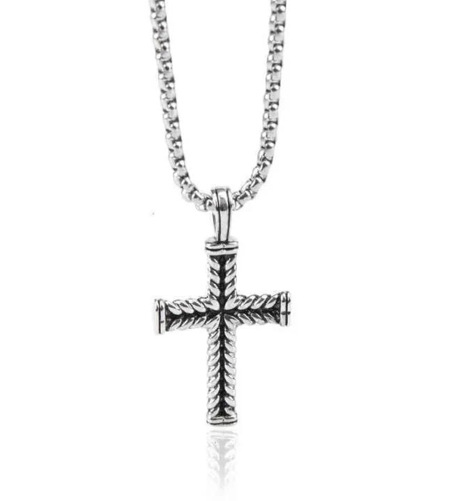 Klassiska smycken Kvinnor Pendant Chain Cross Halsband Halsband Män 18K Gold Diamond Fashion Long Chains Punk 50CM3997009