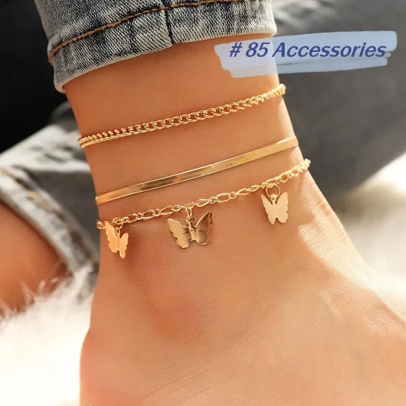 Anklets Origin Stainless Steel Snake Chain Women's Anklet Bracelet On the Leg Fashion Accessories Not Allergic ZN00126 231208