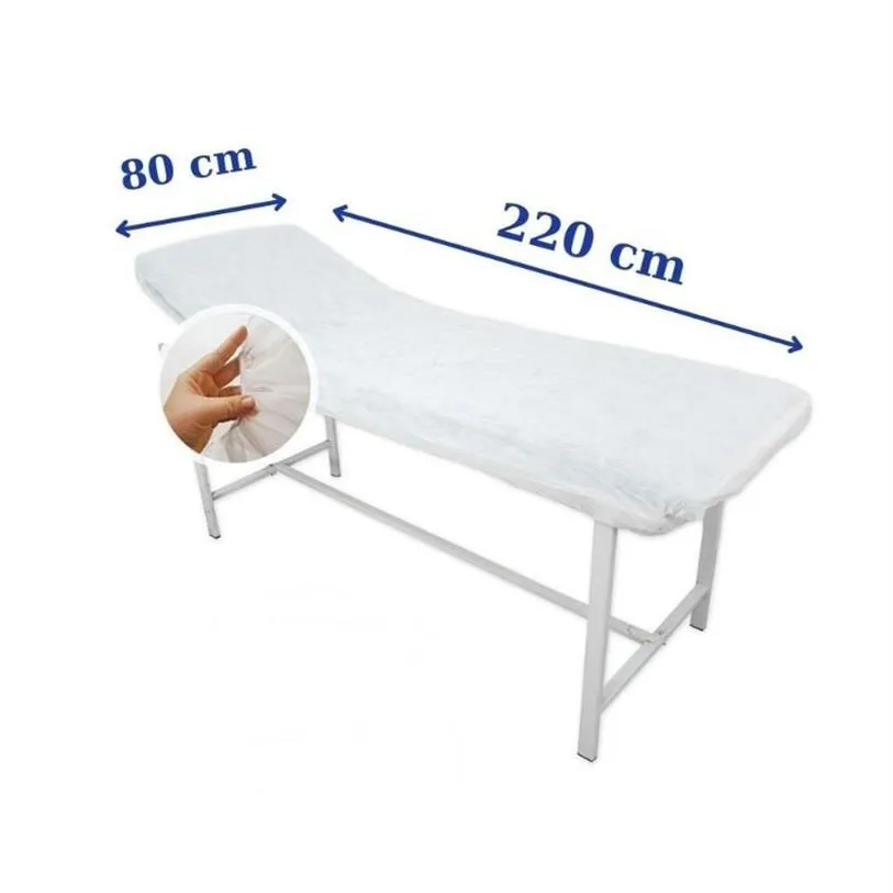 Wegwerptafelhoezen Tissue Poly Platte Brancard Lakens Onderleggerhoes Ingericht Massage Schoonheidsverzorging Accessoires 80x220cm229j