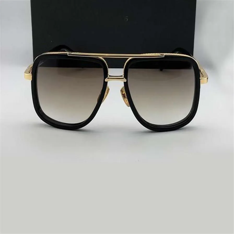 Occhiali da sole pilota quadrati classici da uomo 2030 Oro titanio Marrone sfumato gafas de sol Sonnenbrille Occhiali da sole vintage UV400 Prot227c