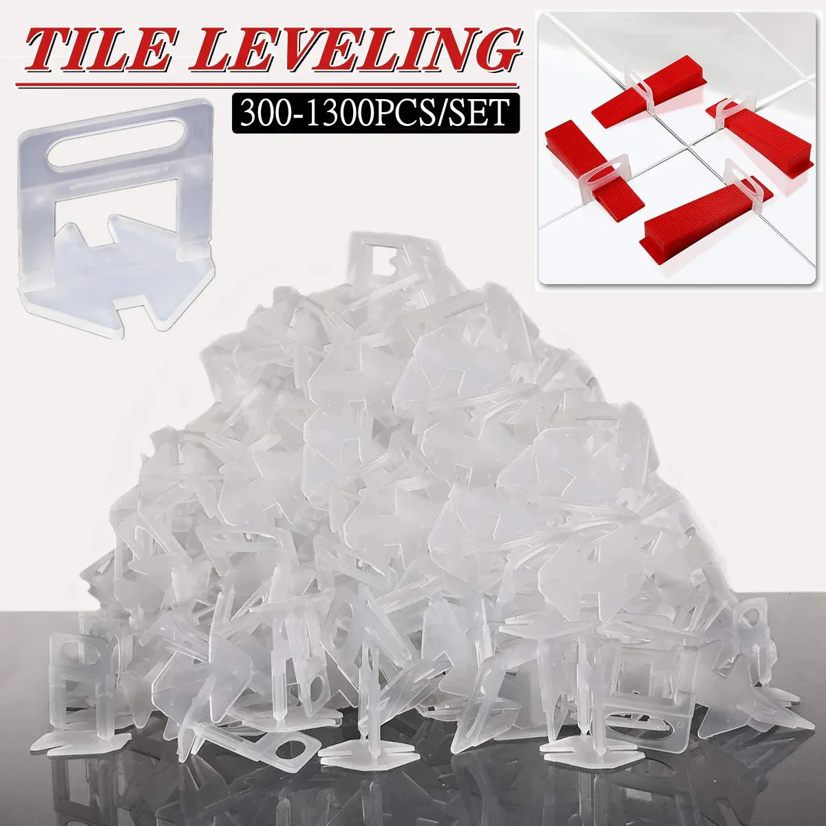 Other Construction Tools 300-1300Pcs Tile Leveling System 11.522.53MM Tile Leveler Spacers Clip Construction Tools Parts for DIY Tile Laying Leveling 231208