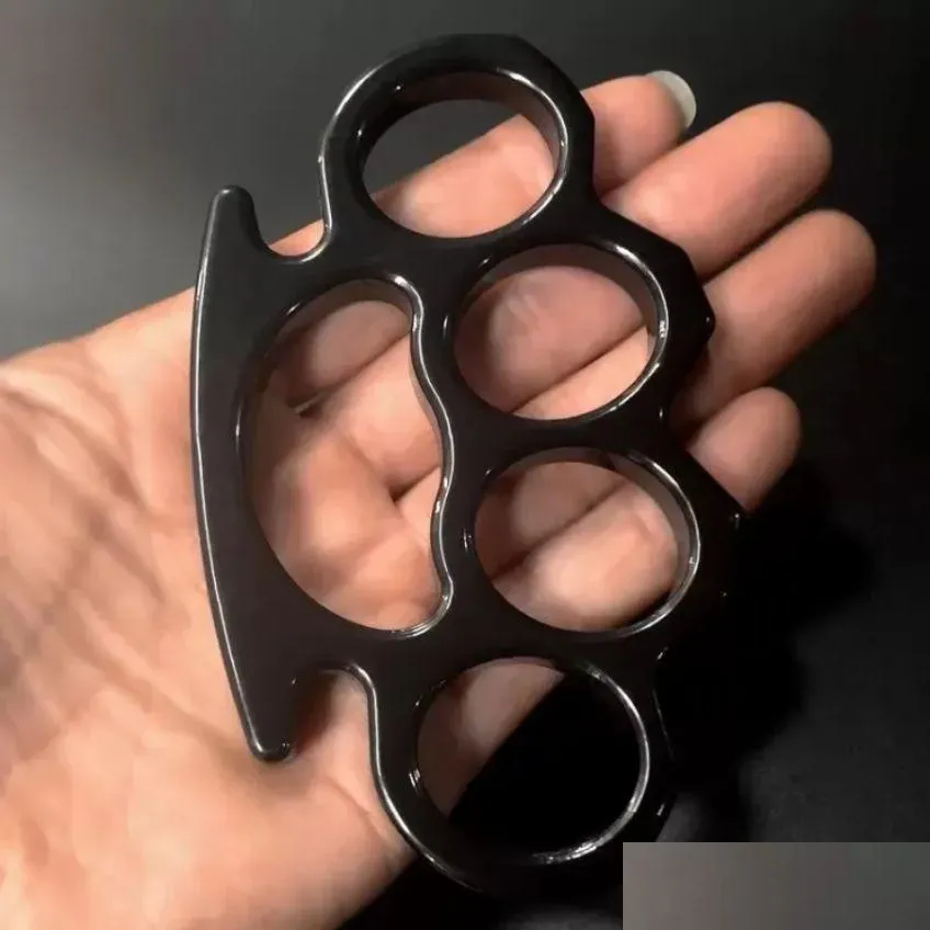 المفاصل النحاسية Sier Black Gold Thin Steel Knuckle Dusters الدفاع عن النفس الأمن الشخصي والرجال Selfdense قلادة FY4323 DHQ2A