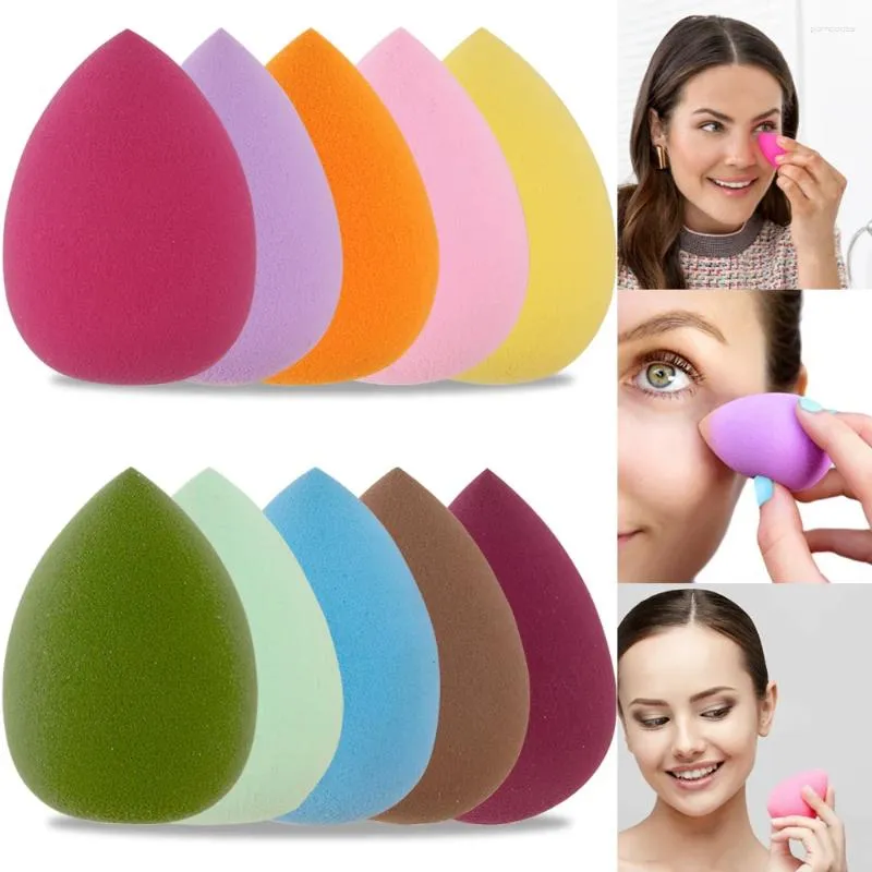 Make Sponzen 10 Stuks Cosmetische Bladerdeeg Vrouwen Spons Concealer Foundation Schoonheid Gezicht Mengen Water Drop Shape Make Up Gereedschap