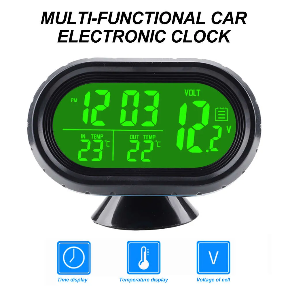 AutoClock Digital Thermometer LED Backlight, Voltage, Freeze Alert ...