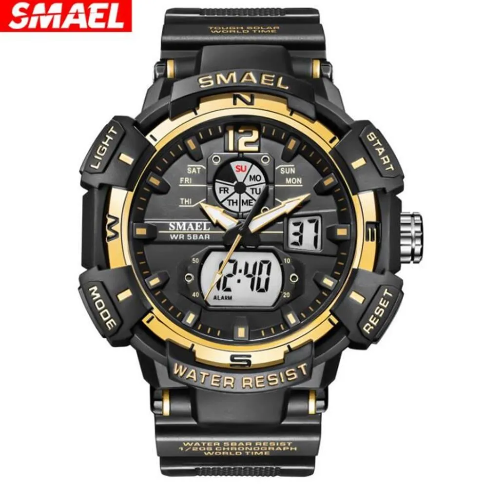 s SMAEL 8045 dual display Watches Luminous sports casual outdoor student Male Electronic Watch Reloj Hombre wristwatch 50M260A