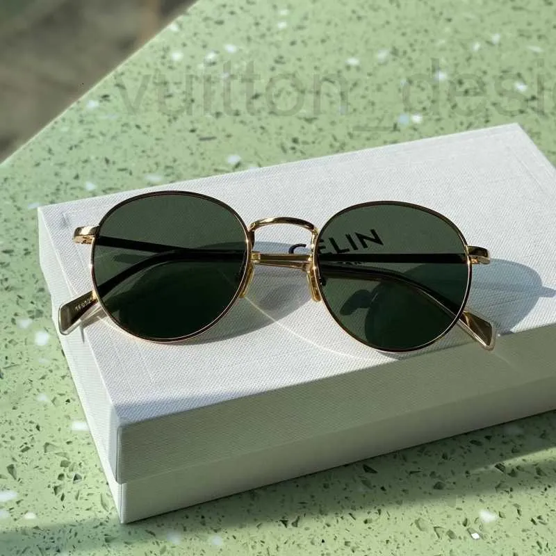 Sonnenbrillenrahmen Designer Marke Cl Home Damen Französisch Kleiner runder Rahmen Metall Hochwertiges Straßenfoto Instagram L50E