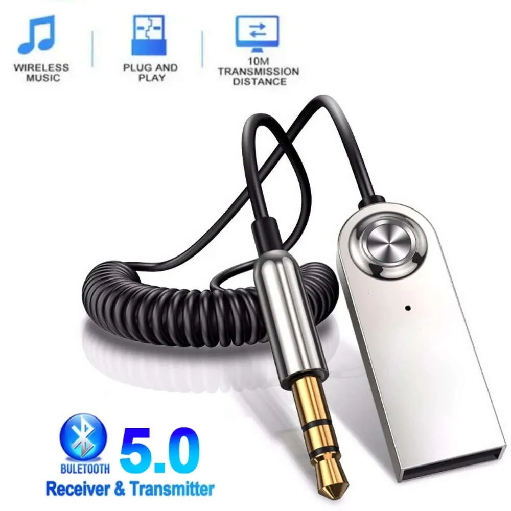 Nuovo adattatore Bluetooth AUX per auto jack da 3,5 mm dongle cavo kit vivavoce per auto trasmettitore audio ricevitore Bluetooth 5.0 automatico