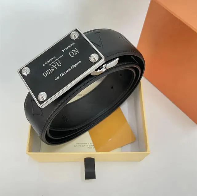 2023 Designer Belt Men Women Belt Fashion Belts Smooth Big Buckle Real leather Classical Strap Ceinture 3.8cm louis louie lois v Viuton belt With Box Packing 15 Styles