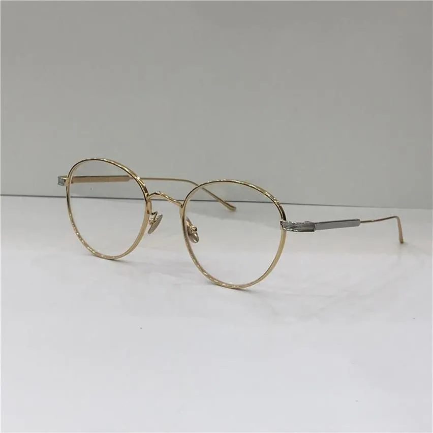 Nuevo diseñador de moda gafas ópticas 0009 marco redondo de metal estilo retro moderno lente transparente puede ser lentes transparentes recetados2038