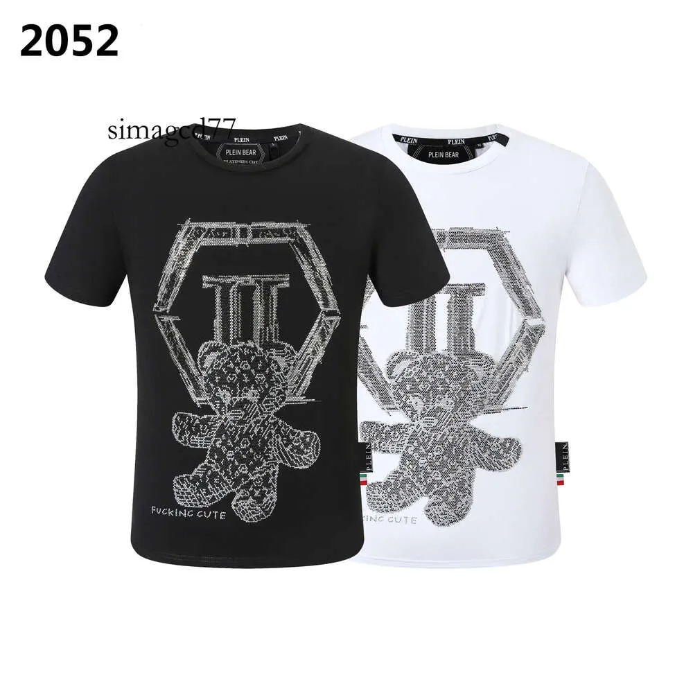 Designer SHIRT Tshirts designer T-shirt Plain Mens Pleins Men Philipps Phillip Designer BEAR T Brand Clothing Rhinestone PP Skull Men T-SHIRT ROUND N 348