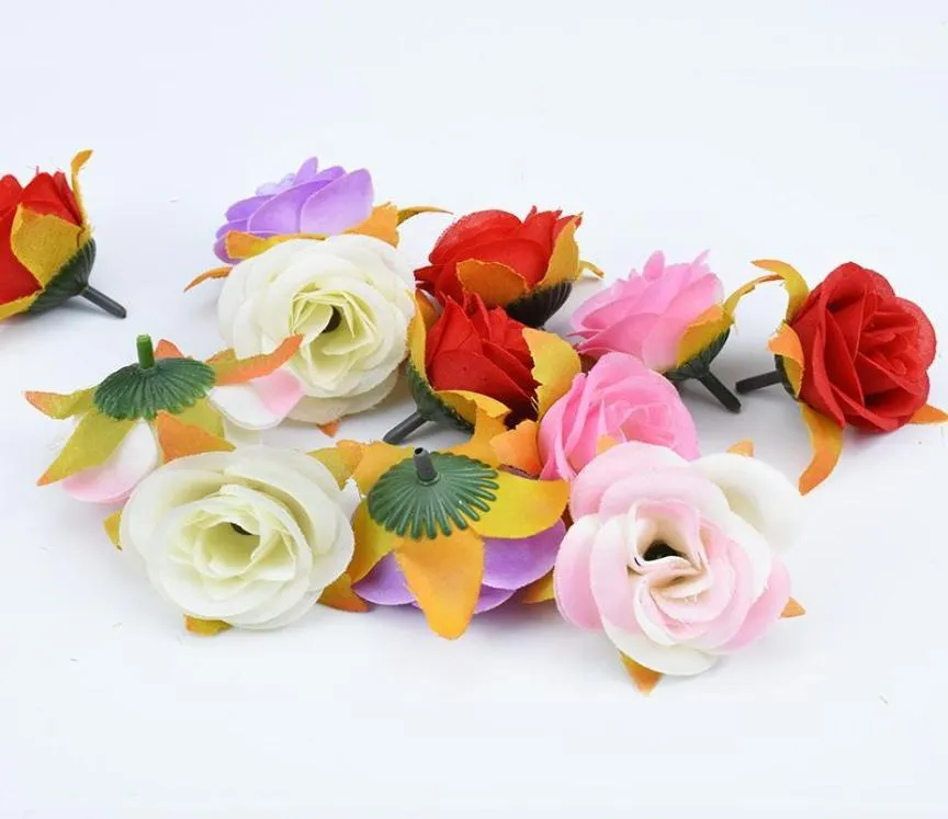 5 cm Silk Roses Juldekorationer för hembröllop DIY -handarbete Scrapbooking Flowers Artificial Plants Fake Plastic Flowers19933569