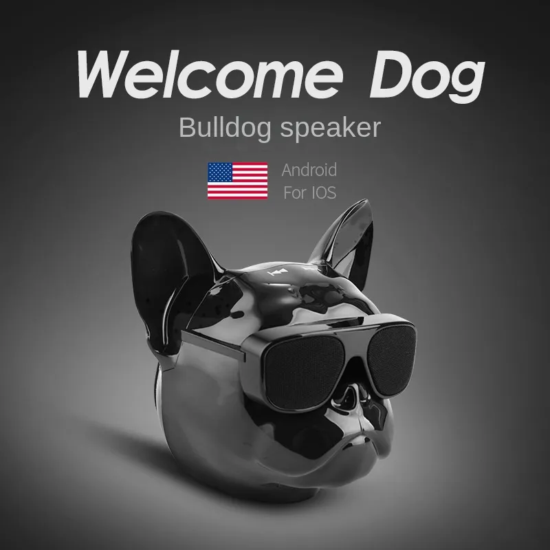 French Bulldog Bluetooth Högtalare Touch Dog Head Wireless Bluetooth Audio Subwoofer Outdoor Portable Series