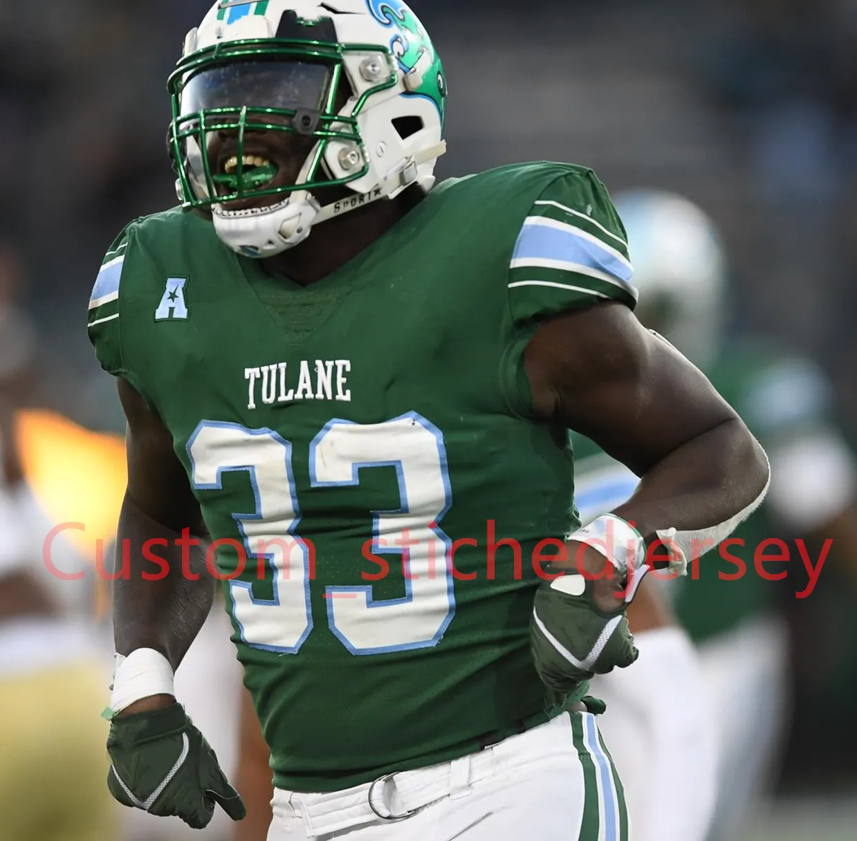 Tulane Green Wave Football Jerseys 2 Shaadie Clayton-Johnson 61 Cameron Wire 5 Yulkeith Brown 10 Tahir Annoor 97 Maxie Baudoin IV Tulane 스티치 남성 청소년