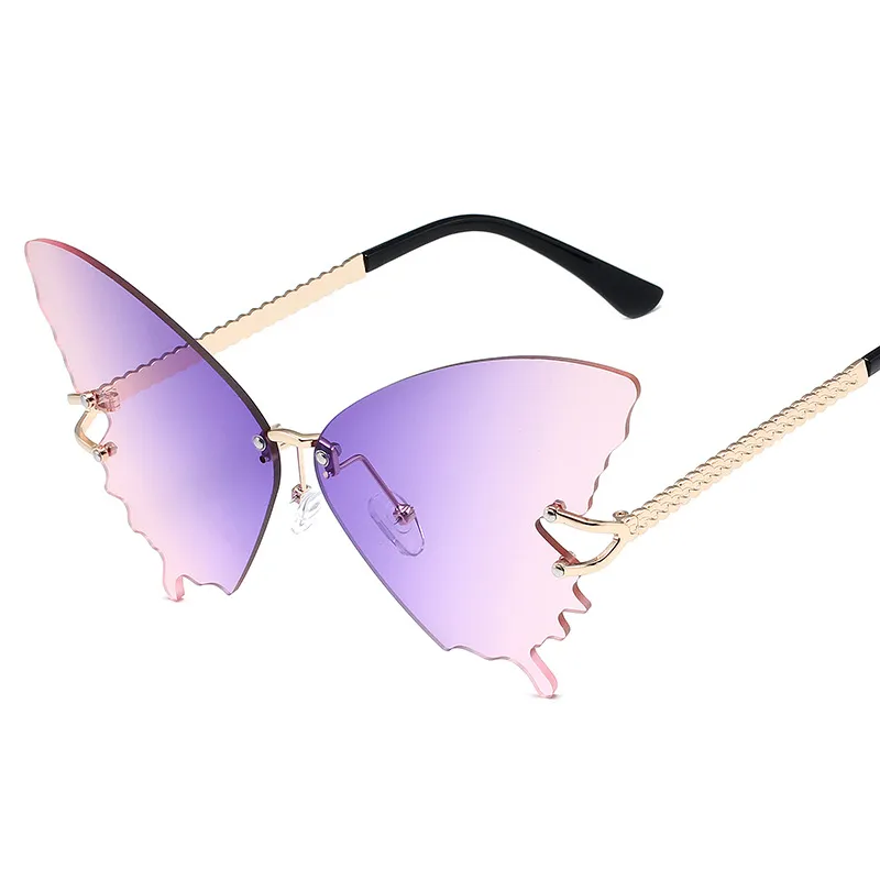 Nouvelles lunettes de soleil papillon mode féminine lunettes de soleil dégradées à grande monture lunettes de soleil de photographie de rue de mode européenne et n PF