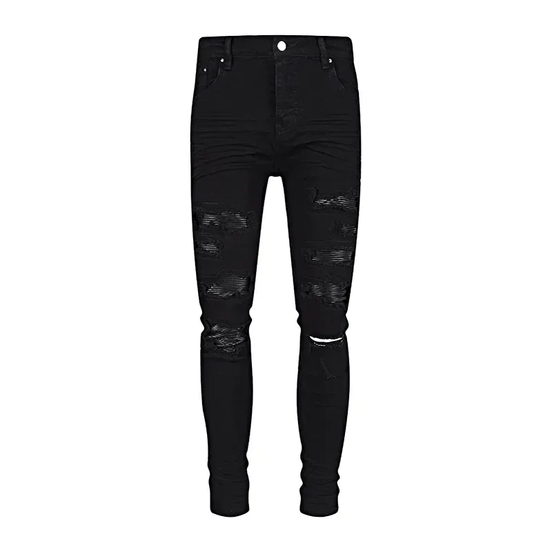 Men&#039;s Jeans Luxurys Designers Jeans Distressed France Fashion Pierre Straight Men&#039;s Biker Hole Stretch Denim Casual Jean Men Skinny Pants Elasticit pant Size 30-40