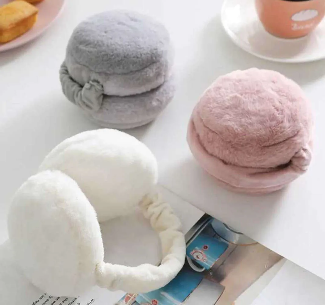 Ear Muffs Winter Warm Ear Muffs Girl Fluffy Fold Shape Women Earmuffs Soft Cashmere Solid Cute Warmer Earlap