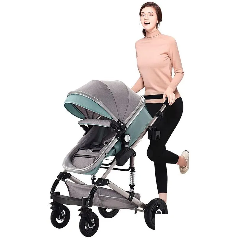 Baby Stroller 3 in 1 Newborn Baby Carriage High Landscape Stroller Four Seasons Cushioning brand soft high-end breathable designer