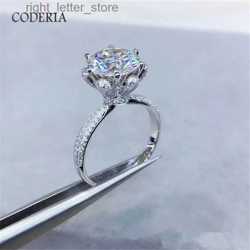 With Side Stones Classic Sterling Silver 18K Gold Rings Female Ice Queen 1-5 Moissanite Ring Petal 6 Claw VVS1 Diamond D Color Jewelry YQ231209
