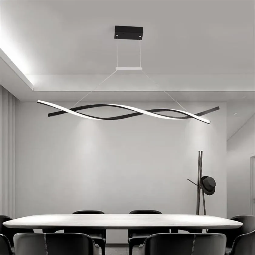 Modern Pendant Chandelier for Office Dining room Kitchen Aluminum wave Lustre Avize Modern Chandelier Lighting fixtures229P