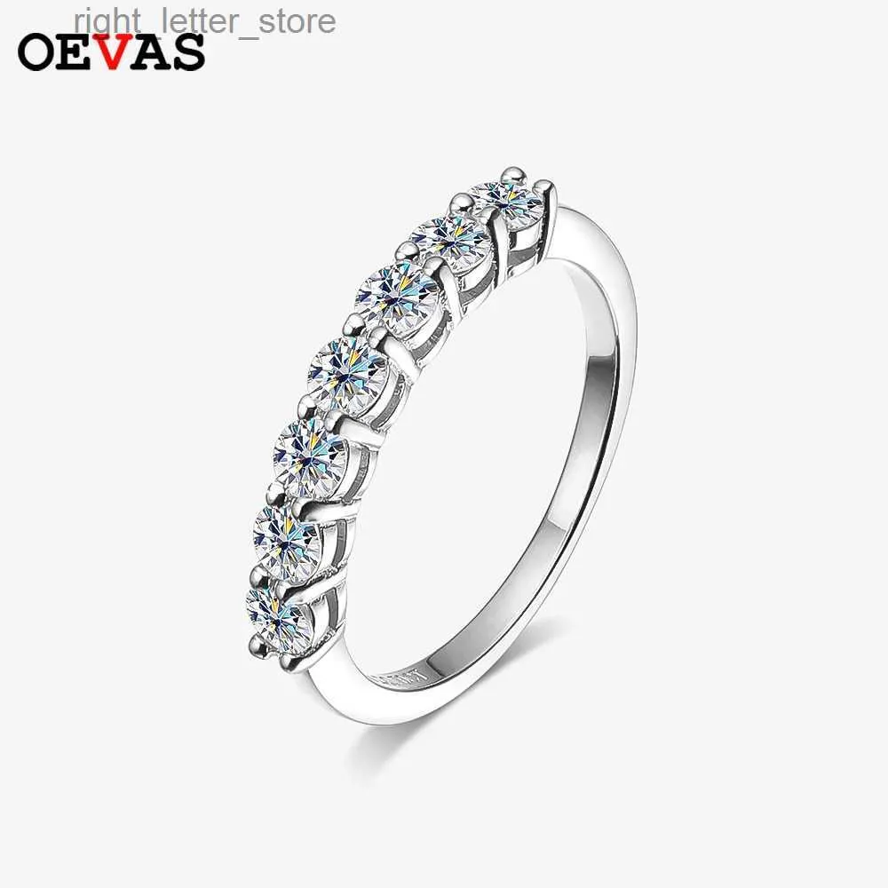 Z bocznymi kamieniami Oevas Blawing Real Moissanite Wedding Pierścienie dla kobiet 925 Srebrny Srebrny Partia zaręczynowa Bridal Biżuter Hurtowa YQ231209