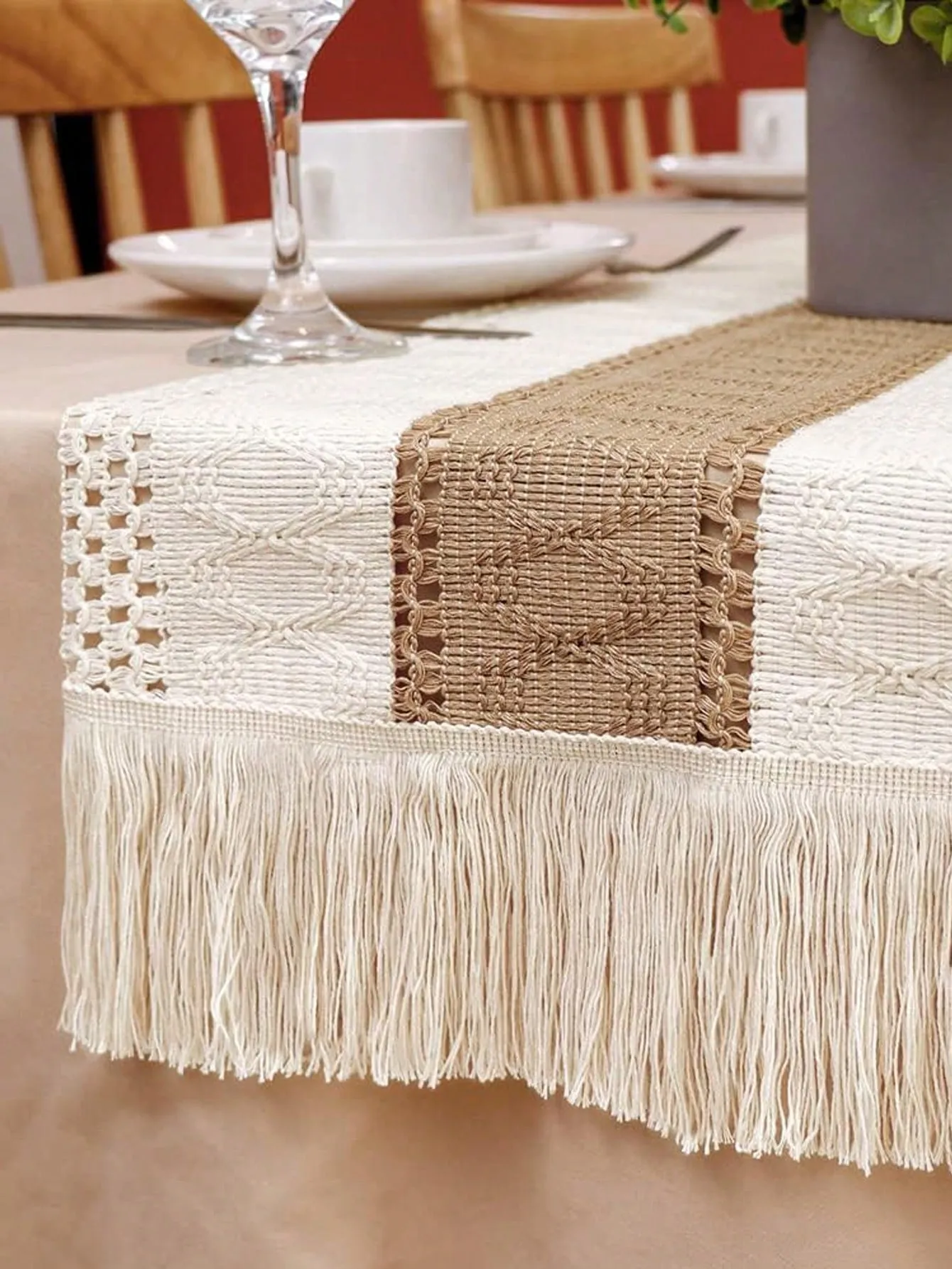 30x180cm再利用可能な自然織りテーブルクロス家の装飾、フェスティバル、ケータリング、特別な機会、クリスマス、家族の集まりに適しています