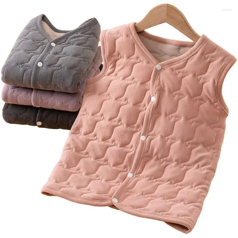 Vestes en coton pour enfants, garçons et filles, gilet en velours, manteaux pour enfants sous hauts sans manche, rose, vêtements d'extérieur mignons, nouvelle collection 2023